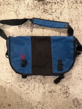 Timbuk2 Blue and Black Messenger Bag with Red Logo